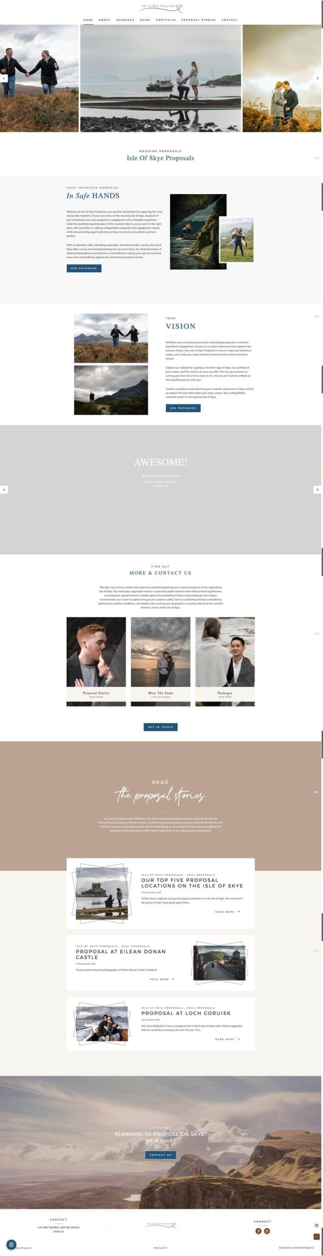 The home page of Skye Proposals websure