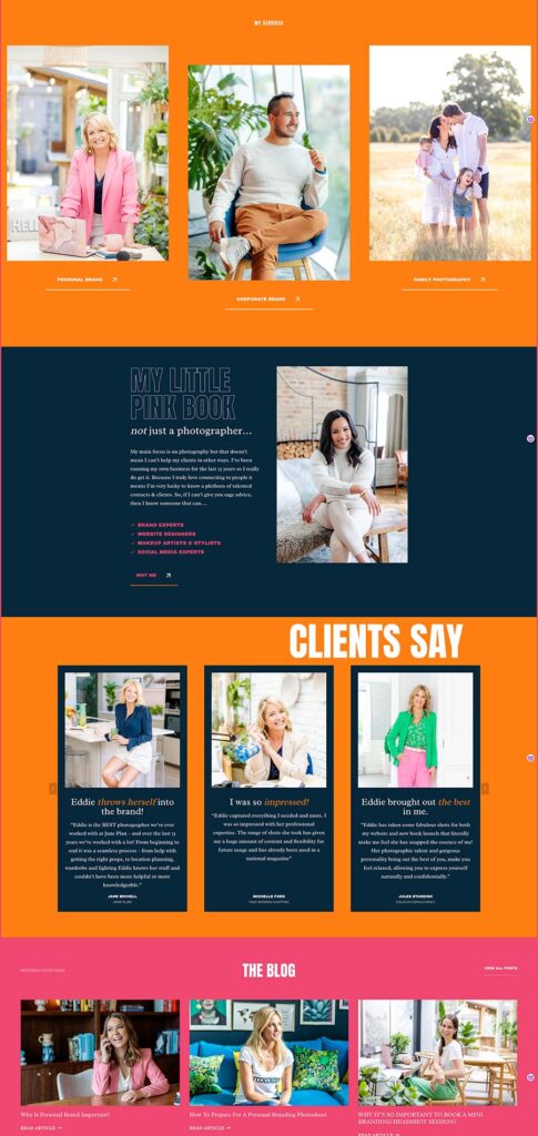 A screen shoot of Eddie Judd's Home page