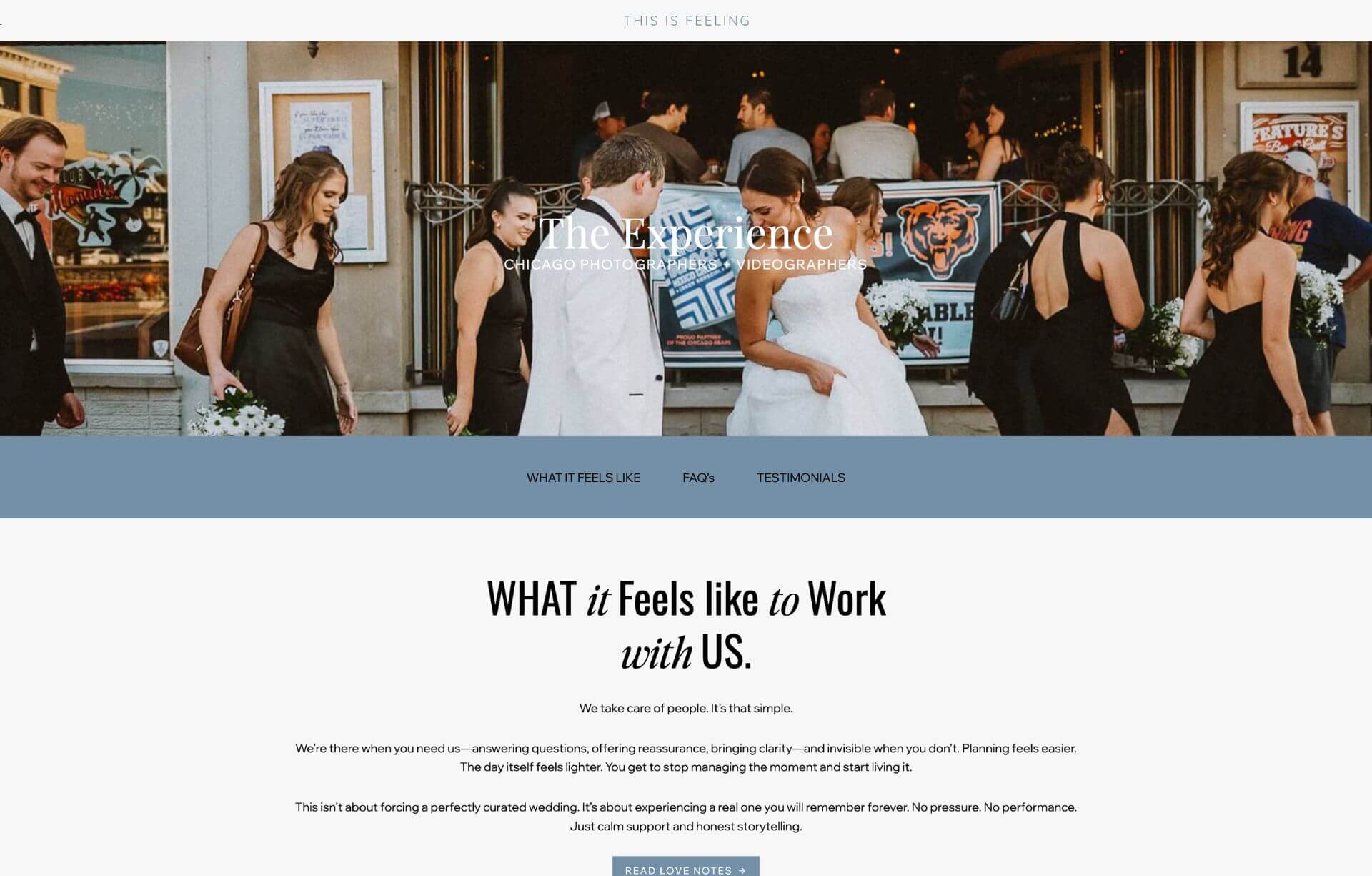 The Experience page here on the This is Feeling website